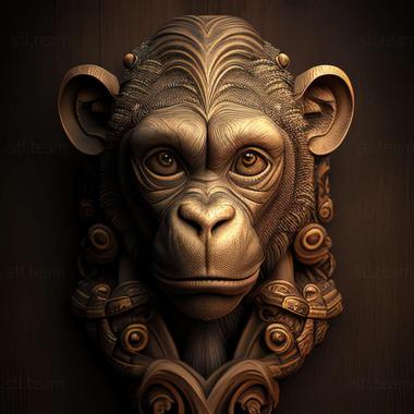 3D model Pishgam macaque famous animal (STL)